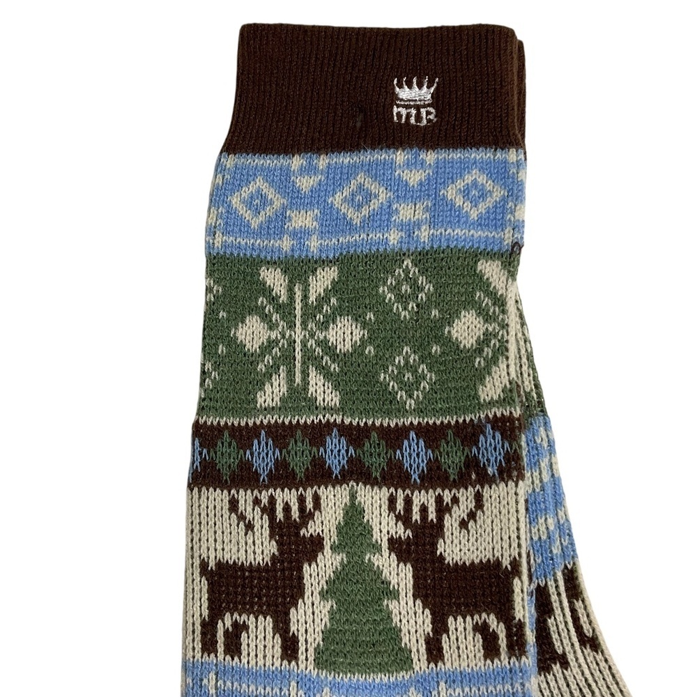 NWOT Deer Forest Cabin Crew Socks 9” Cozy Winter Lodge Nature Core - Picture 2 of 6
